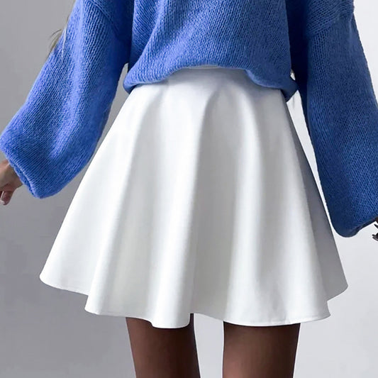 White Classic Flare Skirt