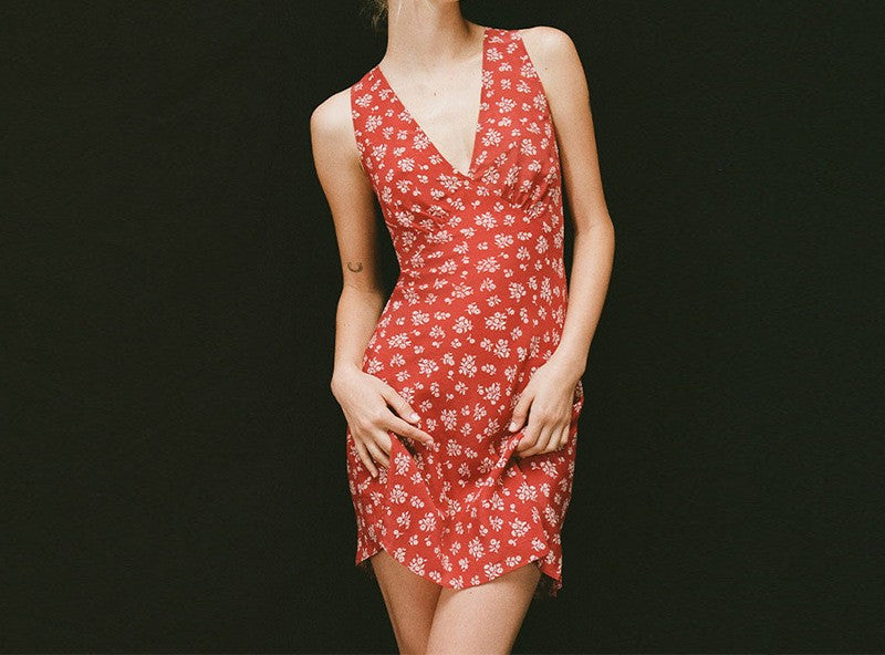 Scarlet Bloom Silk Dress