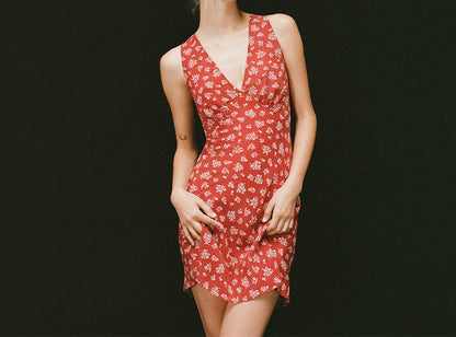 Scarlet Bloom Silk Dress