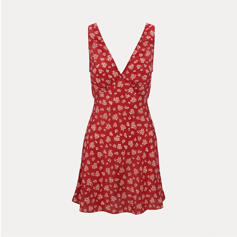 Scarlet Bloom Silk Dress