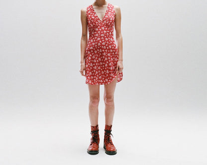 Scarlet Bloom Silk Dress