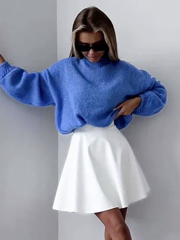 White Classic Flare Skirt